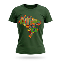 Camiseta Feminina Brasil ✦ Hexa Rio de Janeiro Bandeira | VAI DAR BRASIL