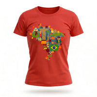 Camiseta Feminina Brasil ✦ Hexa Rio de Janeiro Bandeira | VAI DAR BRASIL