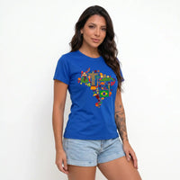 Camiseta Feminina Brasil ✦ Hexa Rio de Janeiro Bandeira | VAI DAR BRASIL