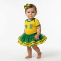 Kit Body Bebê Brasil 3 Peças Body Saia Laço Feminino Infantil | VAI DAR BRASIL