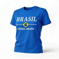 Blusa T-Shirt Bandeira Brasil Feminino Fit Regular | VAI DAR BRASIL