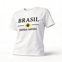 Blusa T-Shirt Bandeira Brasil Feminino Fit Regular | VAI DAR BRASIL
