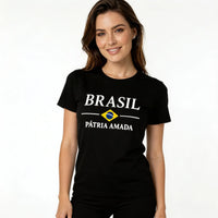 Blusa T-Shirt Bandeira Brasil Feminino Fit Regular | VAI DAR BRASIL