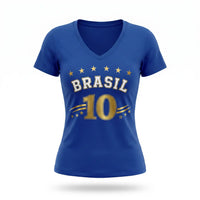 Blusa BRASIL Feminina ✦ Decote V Viscolycra Copa 2026 | VAI DAR BRASIL