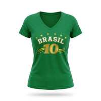 Blusa BRASIL Feminina ✦ Decote V Viscolycra Copa 2026 | VAI DAR BRASIL
