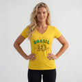 Blusa BRASIL Feminina ✦ Decote V Viscolycra Copa 2026 | VAI DAR BRASIL