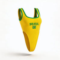 Body Cavado Brasil Bandeira Bordada Ribana Feminino | VAI DAR BRASIL