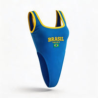 Body Cavado Brasil Bandeira Bordada Ribana Feminino | VAI DAR BRASIL