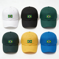 Boné Brasil Bandeira Bordada Aba Curva Unissex Copa 2026 | VAI DAR BRASIL