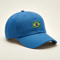 Boné Brasil Bandeira Bordada Aba Curva Unissex Copa 2026 | VAI DAR BRASIL