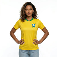 Camisa Brasil Bordada Dry Fit Torcida Feminina Copa 2026 | VAI DAR BRASIL