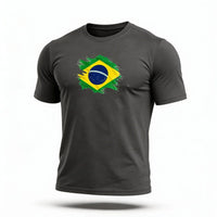 Camisa Dry Fit Brasil Bandeira Treino Academia Masculino | VAI DAR BRASIL