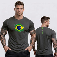 Camisa Dry Fit Brasil Bandeira Treino Academia Masculino | VAI DAR BRASIL