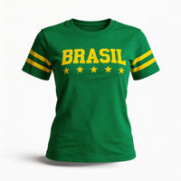 Camiseta Brasil T-Shirt Feminino Fit Regular Copa 2026 | VAI DAR BRASIL