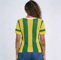 Camiseta Crochê Artesanal BRASIL Feminino | VAI DAR BRASIL