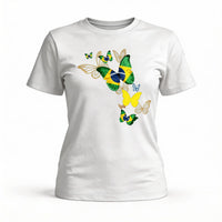 Camiseta Feminina Brasil Borboletas Algodão Premium | VAI DAR BRASIL