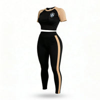 Conjunto Feminino Cropped Manga Curta + Calça CBF Copa 2026 | VAI DAR BRASIL