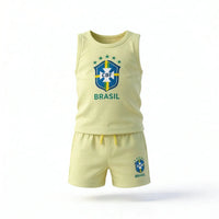 Conjunto Infantil Camiseta Short Seleção Brasileira Algodão Premium | VAI DAR BRASIL