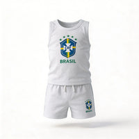 Conjunto Infantil Camiseta Short Seleção Brasileira Algodão Premium | VAI DAR BRASIL