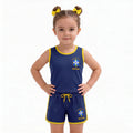 Conjunto Infantil Feminino Brasil ✦ Brasão Seleção Copa | VAI DAR BRASIL