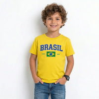 Camiseta Infantil Brasil Algodão Copa do Mundo 2026 | VAI DAR BRASIL