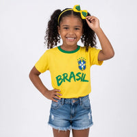 Camiseta Infantil Seleção Brasileira Dry-fit BRASIL Unissex | VAI DAR BRASIL