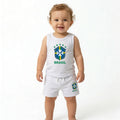 Conjunto Infantil Camiseta Short Seleção Brasileira Algodão Premium | VAI DAR BRASIL