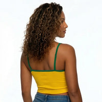 Cropped Alça Brasil Bandeira Suplex Baby Look Feminino Copa 2026 | VAI DAR BRASIL