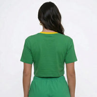 Cropped Oversized Brasil Bandeira | VAI DAR BRASIL — Coleção Copa 2026