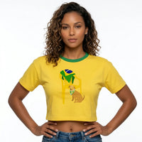 Cropped Oversized Cachorro Caramelo ✦ Bandeira Brasil | VAI DAR BRASIL