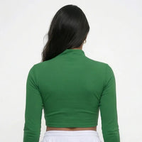 Cropped Decote Zipper Brasil Suplex Academia Feminino | VAI DAR BRASIL