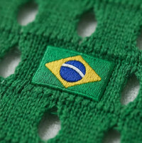 Polo Masculina Tricô Vazado Retrô Brasil ✦ Slim Copa | VAI DAR BRASIL