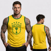 Regata Machão Brasil Estrelas Algodão Masculino Copa 2026 | VAI DAR BRASIL