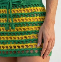 Saia Saída Praia Tricot Crochê Brasil Feminino Copa 2026 | VAI DAR BRASIL