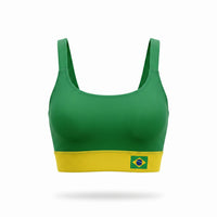 Top Fitness Brasil ✦ Cropped Reforçado Bandeira Copa | VAI DAR BRASIL