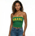 Top Tomara Que Caia Brasil Bandeira Canelado Feminino Copa 2026 | VAI DAR BRASIL