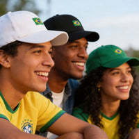 Boné Brasil Bandeira Bordada Aba Curva Unissex Copa 2026 | VAI DAR BRASIL