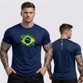 Camisa Dry Fit Brasil Bandeira Treino Academia Masculino | VAI DAR BRASIL