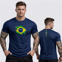 Camisa Dry Fit Brasil Bandeira Treino Academia Masculino | VAI DAR BRASIL