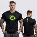 Camisa Dry Fit Brasil Bandeira Treino Academia Masculino | VAI DAR BRASIL