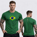 Camisa Dry Fit Brasil Bandeira Treino Academia Masculino | VAI DAR BRASIL