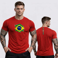 Camisa Dry Fit Brasil Bandeira Treino Academia Masculino | VAI DAR BRASIL