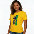 Camiseta Bandeira Brasil Algodão Feminino Fit Regular Copa 2026 | VAI DAR BRASIL