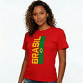 Camiseta Bandeira Brasil Algodão Feminino Fit Regular Copa 2026 | VAI DAR BRASIL