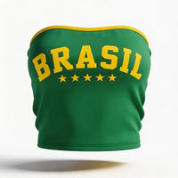 Top Tomara Que Caia Brasil Bandeira Canelado Feminino Copa 2026 | VAI DAR BRASIL