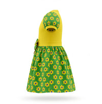 Vestido Infantil Floral Brasil ✦ Verde Amarelo Copa | VAI DAR BRASIL