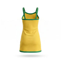 Vestido Infantil Canelado Brasil ✦ Bandeira Ribana | VAI DAR BRASIL